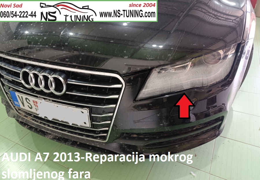 audi a7 2011 2012 2013 2014 xenon far mokar reparacija servis farova zamena stakla novi sad ns tuning